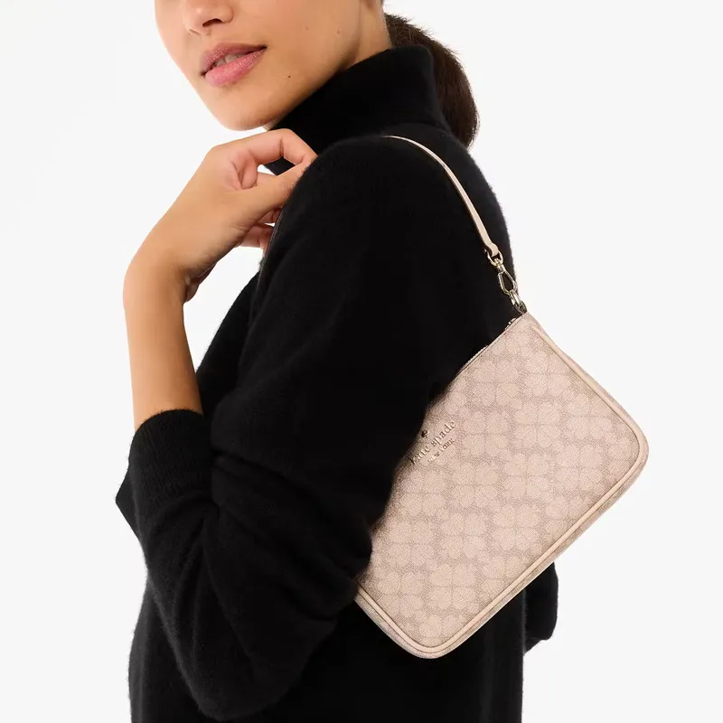 Kate Spade PVC Shoulder Bag Handbag Shoulder Bag Regular Women's Dark Beige Multicolor-3