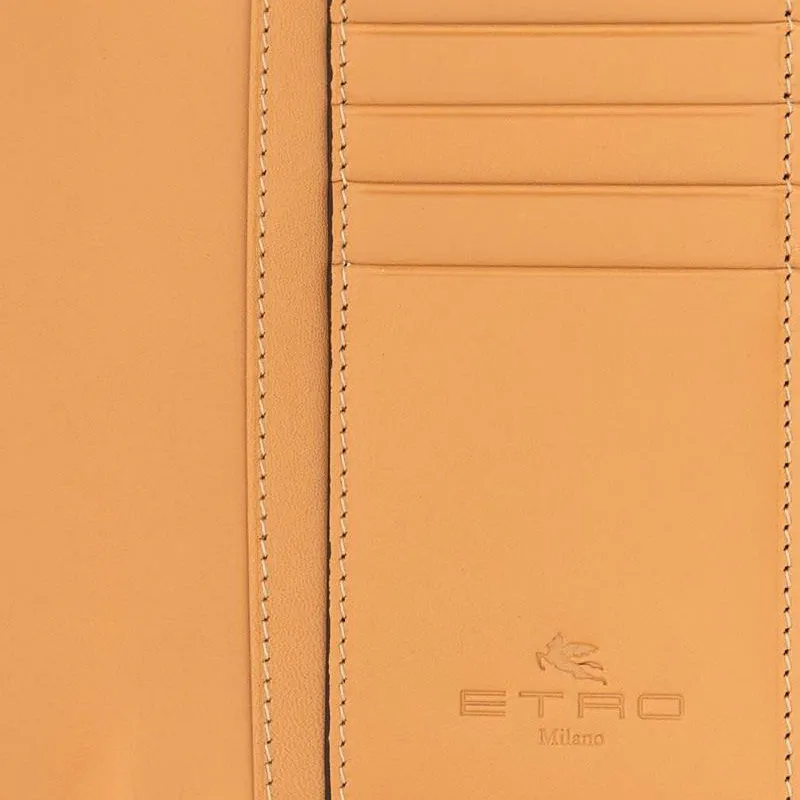 ETRO Leather Card Holder Wallet Men's Brown/Multicolor-4