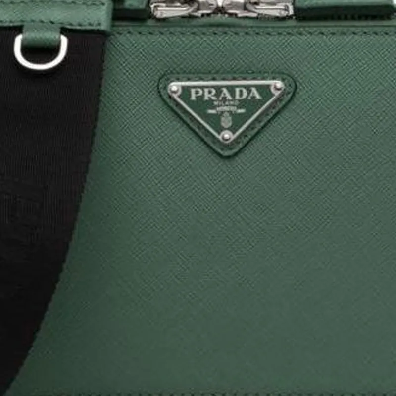 PRADA Brique Leather Shoulder Bag Crossbody Bag Men's Emerald Green-3
