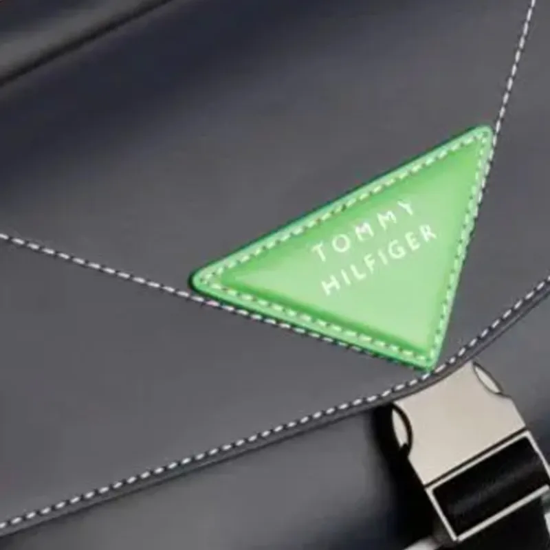 Tommy Hilfiger Cow Leather Camera Bags Messenger Bag Shoulder Bag Crossbody Bag Small Size Men's Blue Green Multicolor-3