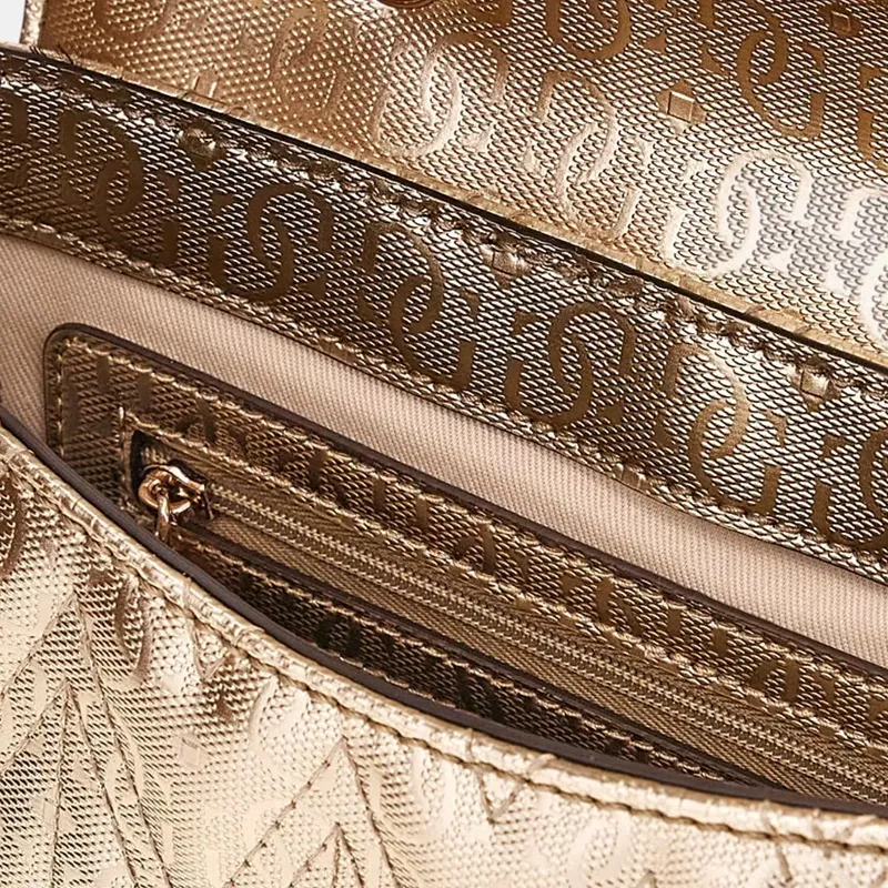 GUESS Polyurethane Shoulder Bag, Crossbody Bag Regular Women's Gold-2