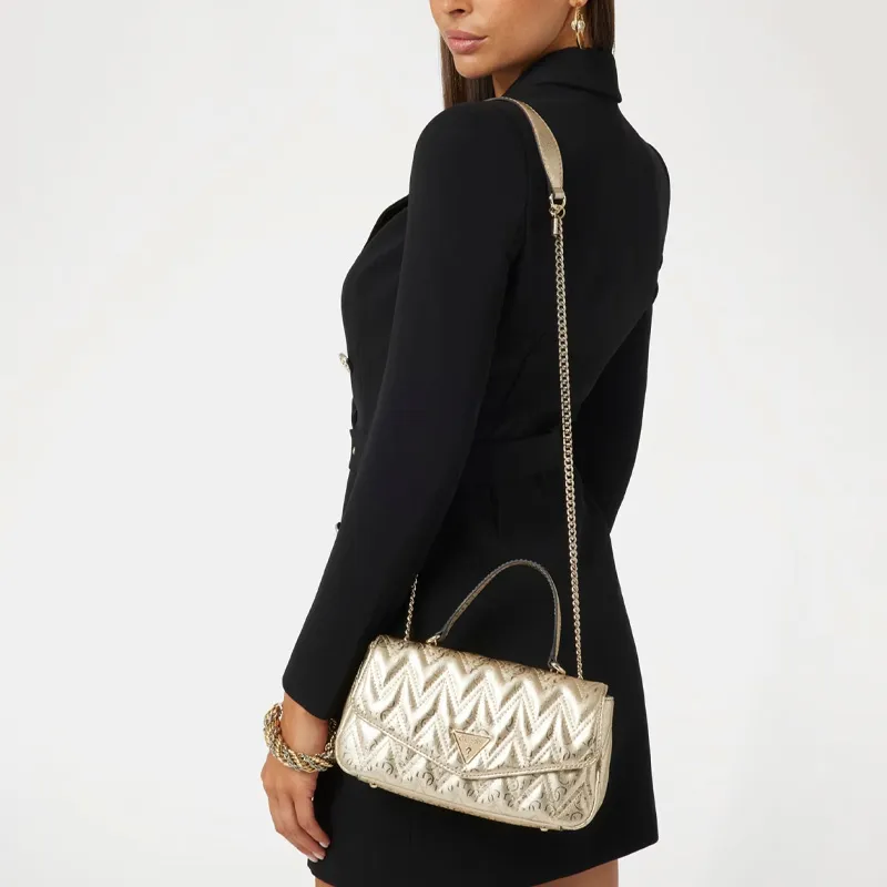 GUESS Polyurethane Shoulder Bag, Crossbody Bag Regular Women's Gold-3