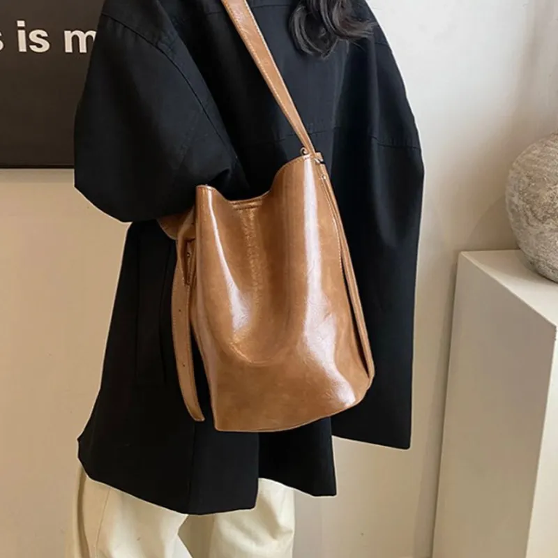 Fitchell PU Shoulder Bag Regular Women's Coffee/Brown/Black-4