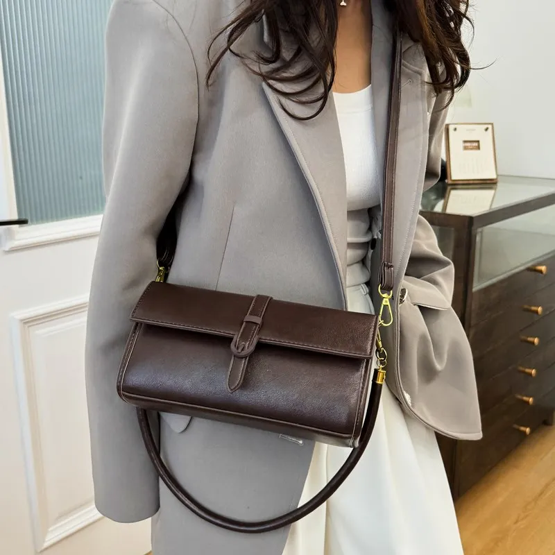 Fitchell Pu Portable Crossbody Bag, Shoulder Bag Regular Women's Coffee/Khaki/Brown/Black/Red-1