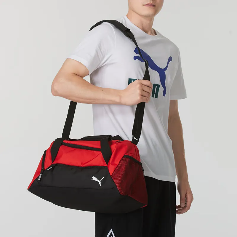 PUMA Fabric Handbags Travel Bags Men's Black & Red-4
