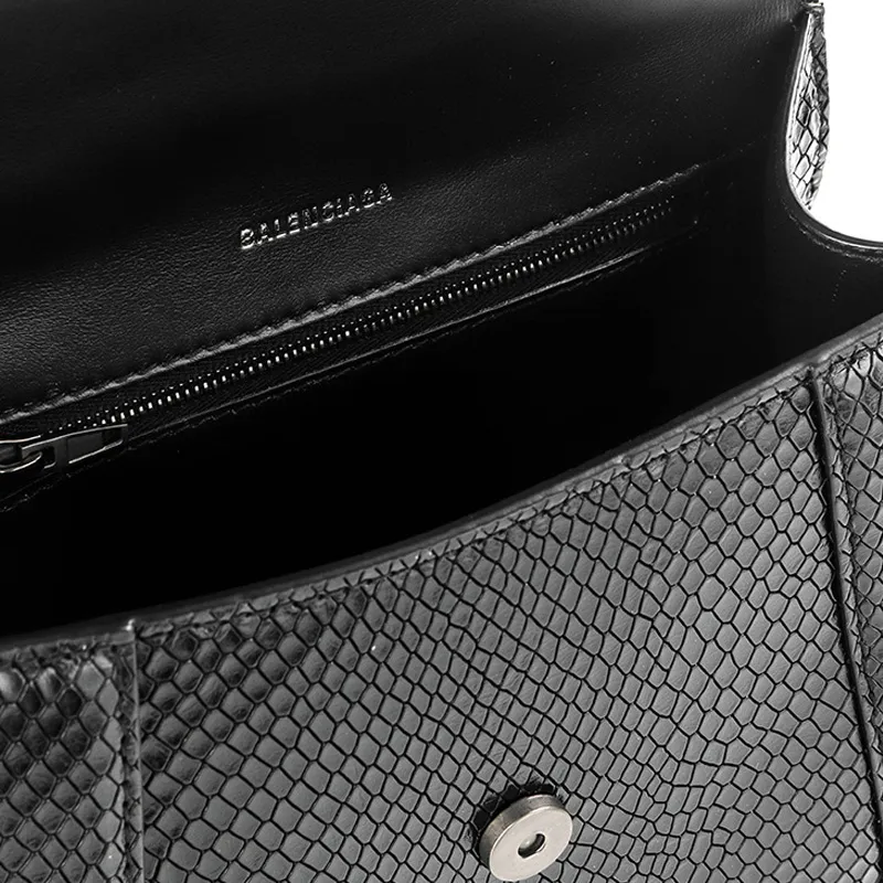 Balenciaga Hourglass Cow Leather Hourglass Bag, Crossbody, One Shoulder, Handbag Trumpets Women's Black-4