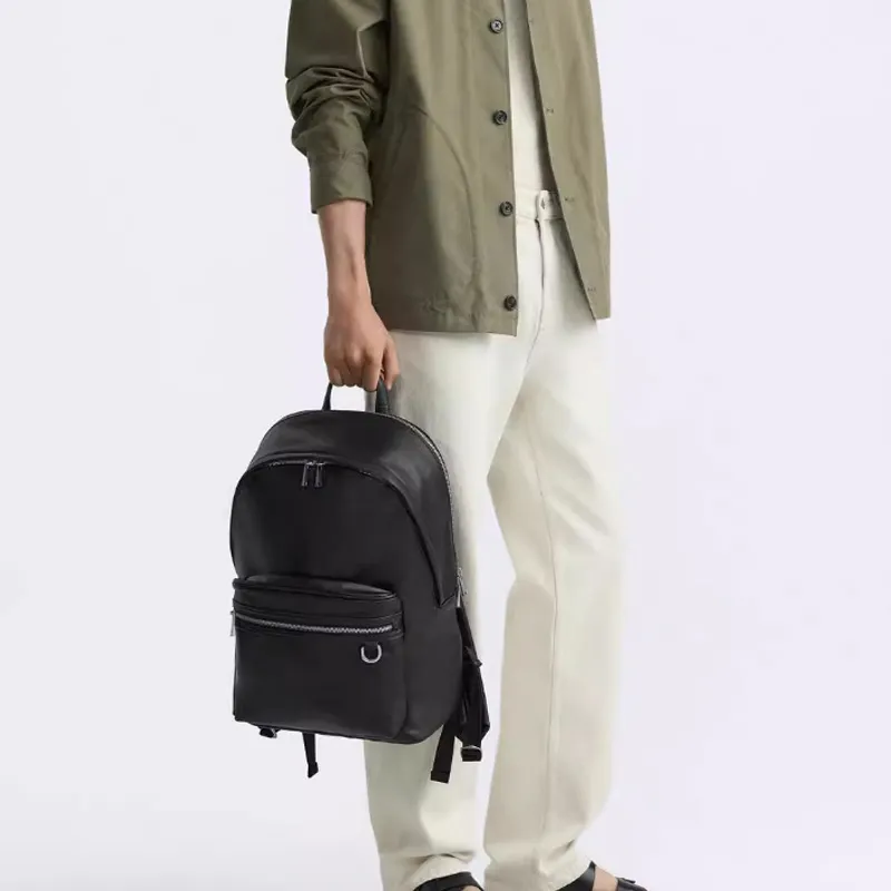 ZARA PU Backpack Large Size Men's Black-4