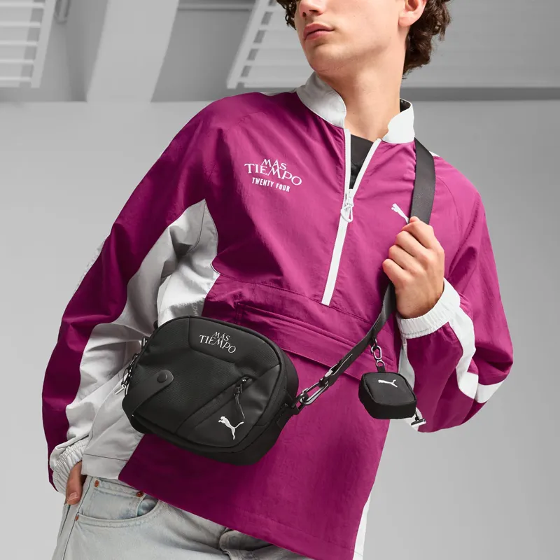 PUMA MAS TIEMPO Collaboration Nylon Shoulder Bag, Crossbody Bag Regular Unisex Black-2