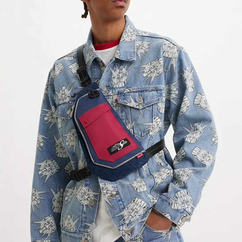 Levi's GUNDAM Collaboration Polyamide Shoulder Bag, Crossbody Bag Regular Unisex Red Blue-2