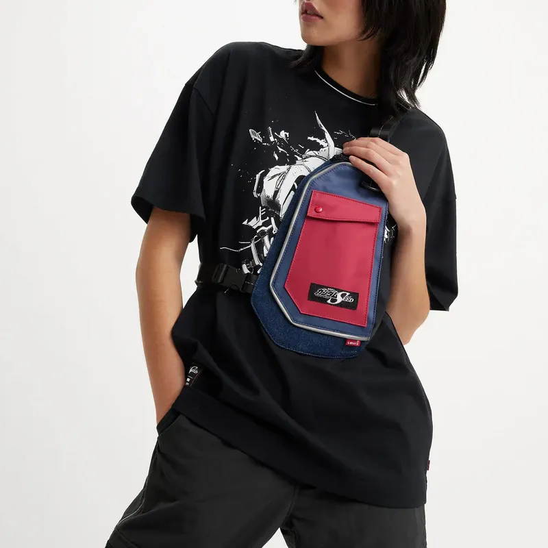 Levi's GUNDAM Collaboration Polyamide Shoulder Bag, Crossbody Bag Regular Unisex Red Blue-1