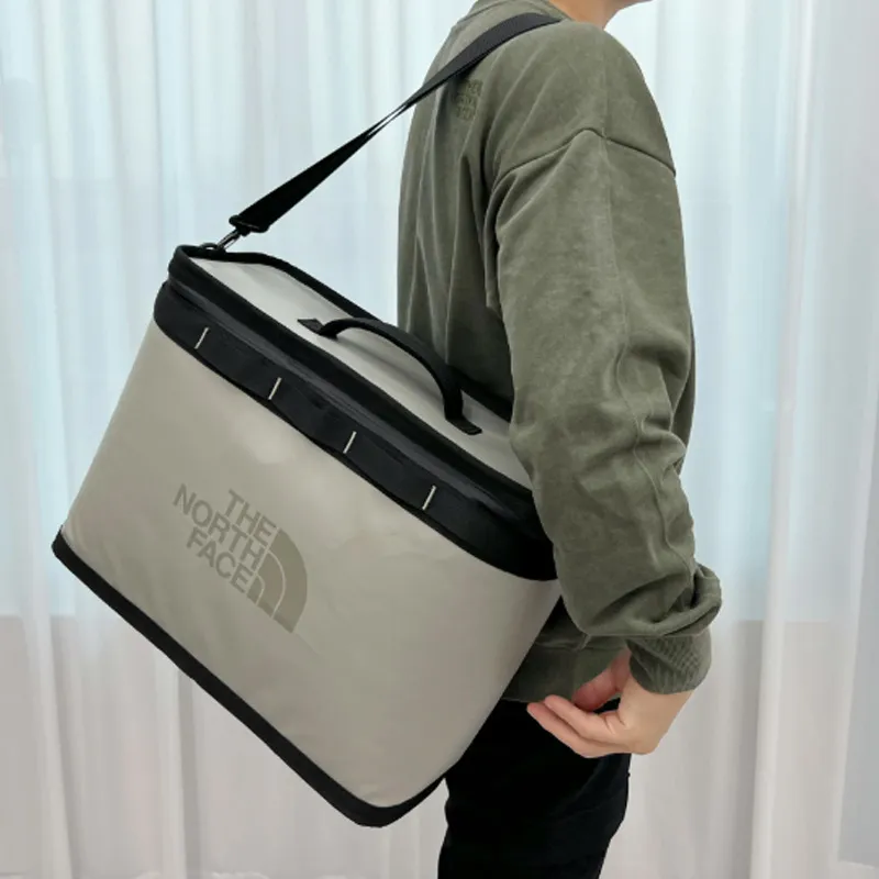 THE NORTH FACE Recycled Polyester Storage Bag Unisex Slate Gray With Khaki Accents-4