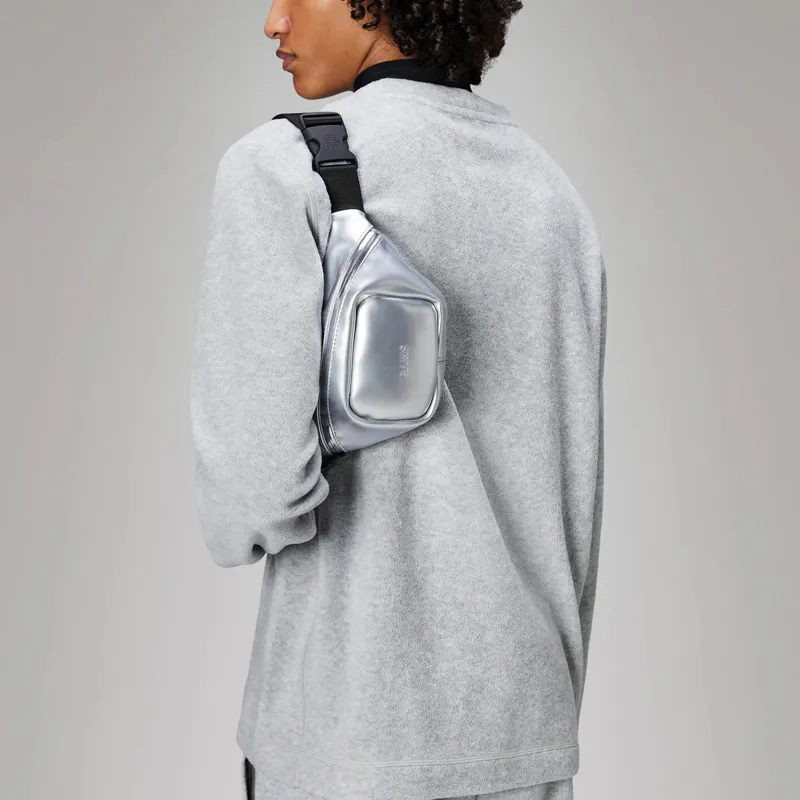 Rains PU Fanny Pack Unisex Silver-3