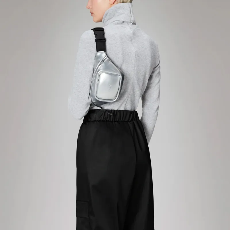 Rains PU Fanny Pack Unisex Silver-4