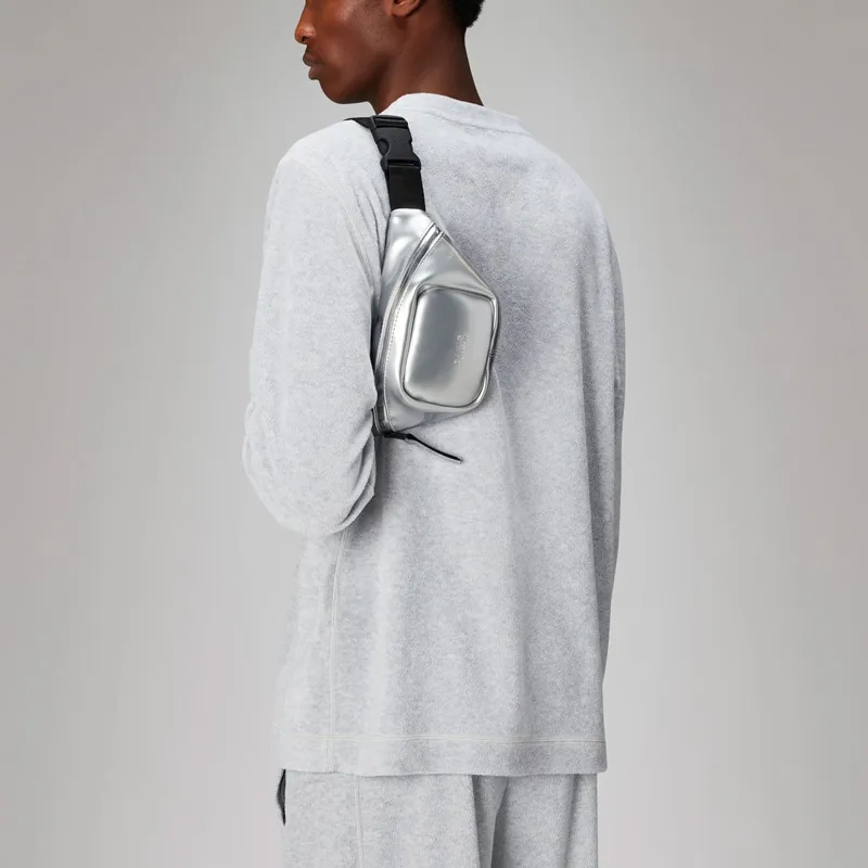 Rains PU Fanny Pack Unisex Silver-2