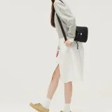 Lee Nylon Shoulder Bag Crossbody Bag Handbag Regular Women's Dark Gray