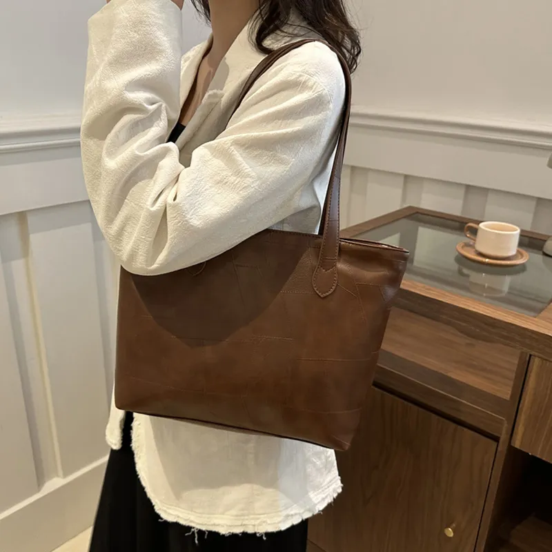 HCXK PU Trendy Fashion Students Minimalist Style Tote Bag Shoulder Bag Regular Women's Multicolor-8