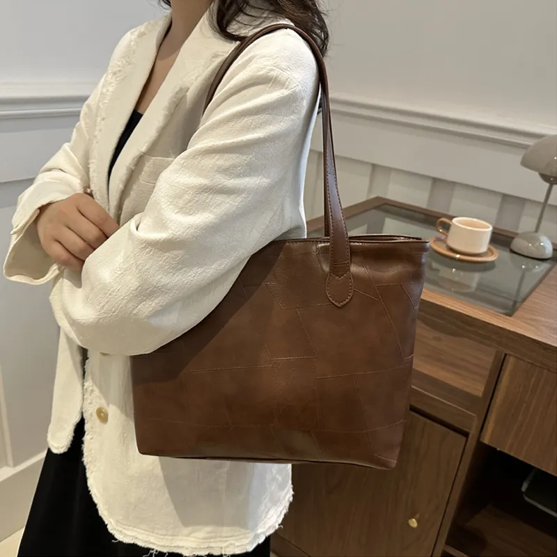 HCXK PU Trendy Fashion Students Minimalist Style Tote Bag Shoulder Bag Regular Women's Multicolor-7