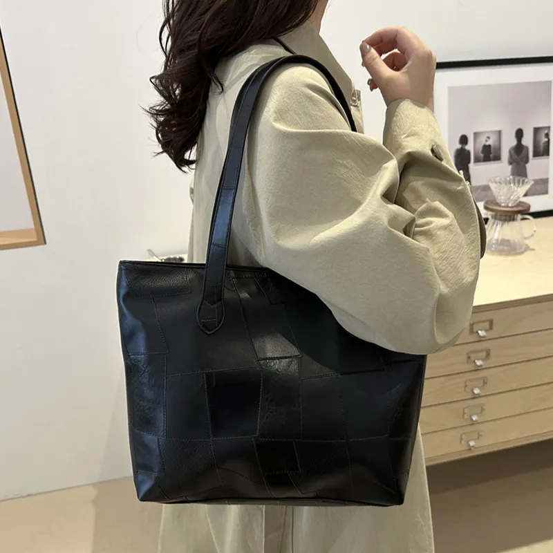 HCXK PU Trendy Fashion Students Minimalist Style Tote Bag Shoulder Bag Regular Women's Multicolor-2