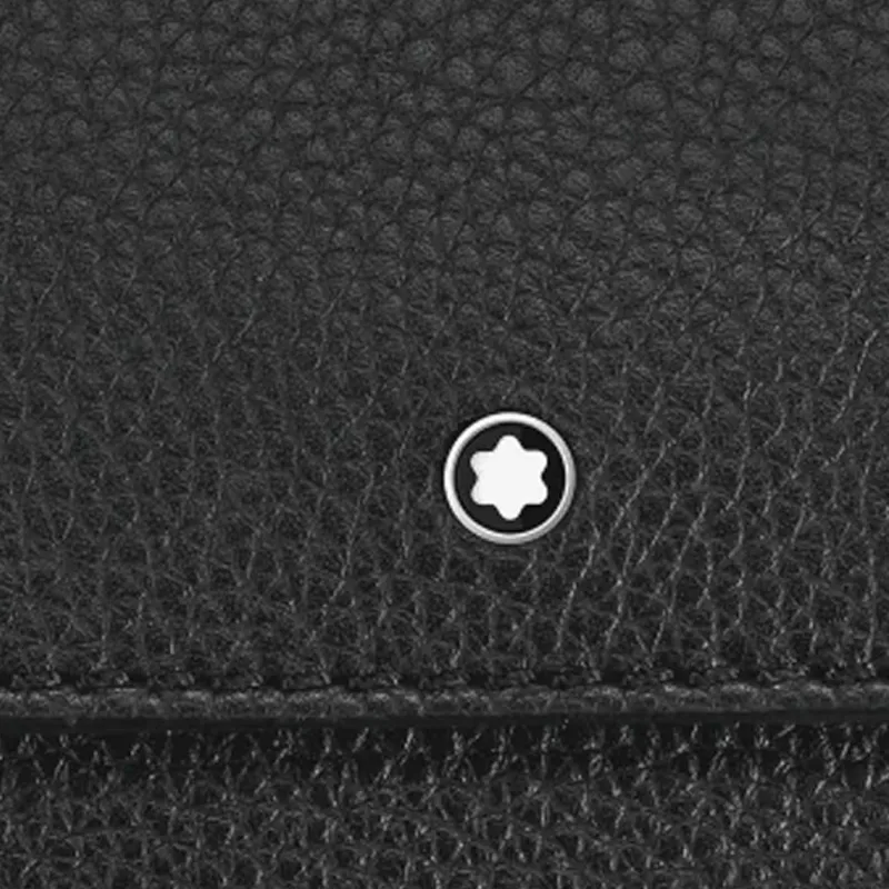 MONTBLANC Cow Leather Shoulder Bag Crossbody Bag Cell Phone Pouch Small Size Men's Black-2