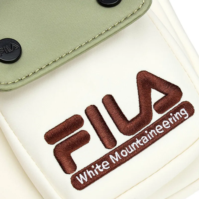 FILA White Mountaineering Collaboration PU Crossbody Bag, Shoulder Bag Women's White-3