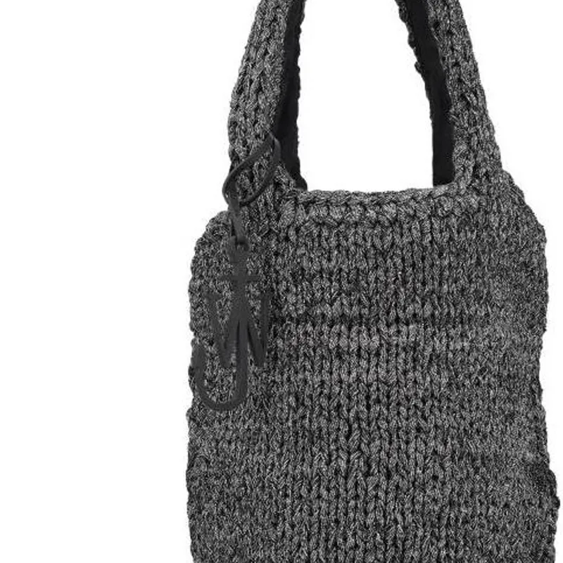 JW Anderson Cotton With Cow Leather Handbag Women's Gray-4
