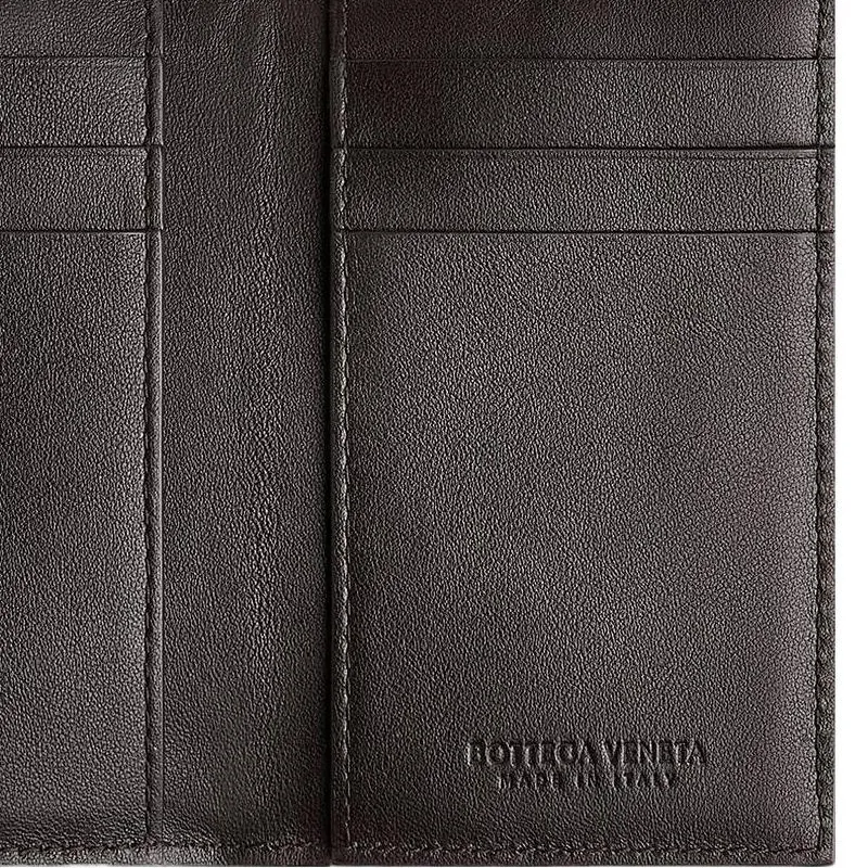 Bottega Veneta Leather Card Holder Men's Dark Chocolate-2