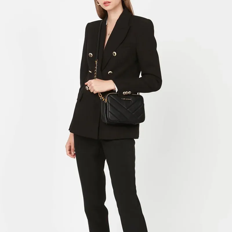 Lancaster Cow Leather Crossbody Bag, Shoulder Bag Regular Women's Black-4