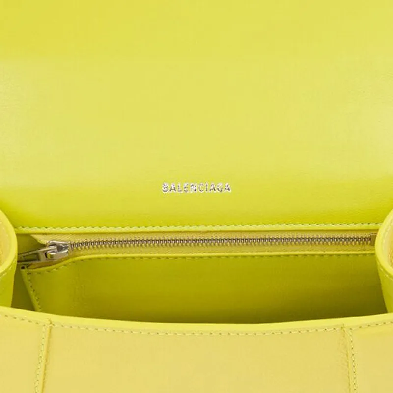 Balenciaga Hourglass Grain Cow Leather Hourglass Bag Handbag Shoulder Bag Crossbody Bag Small Size Women's Yellow-3