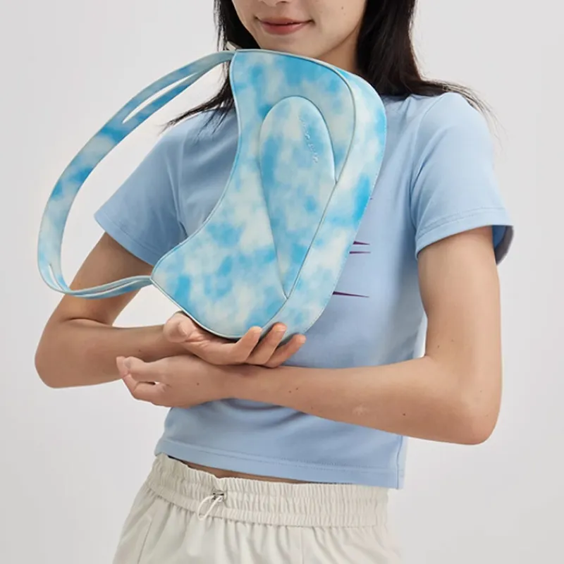 Crying Center PU Shoulder Bag Women's Cloud White-3