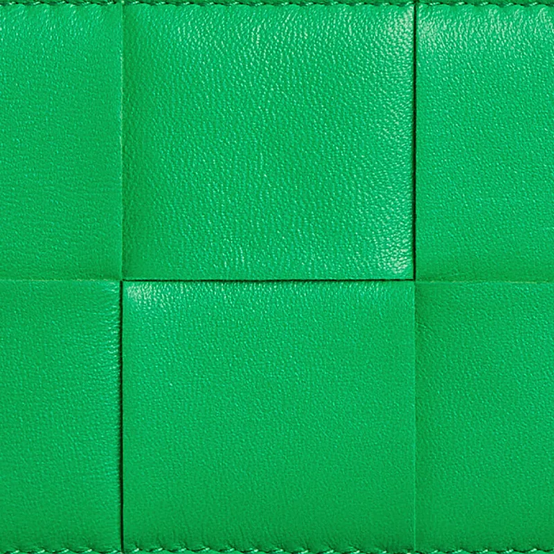 Bottega Veneta Sheepskin Card Holder Women's Parrot Green-4