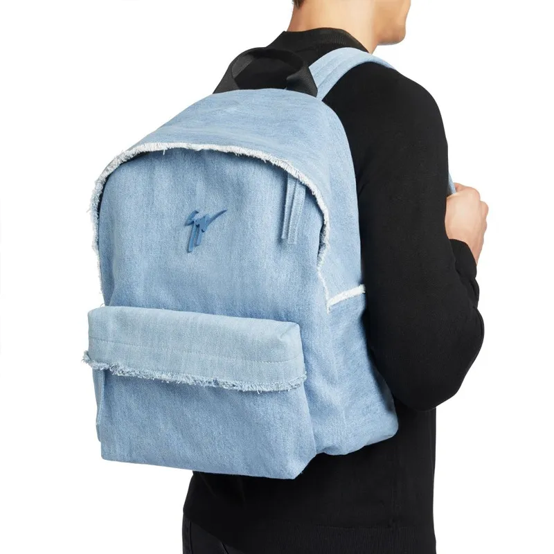 Giuseppe Zanotti Frayed Denim Backpack-4