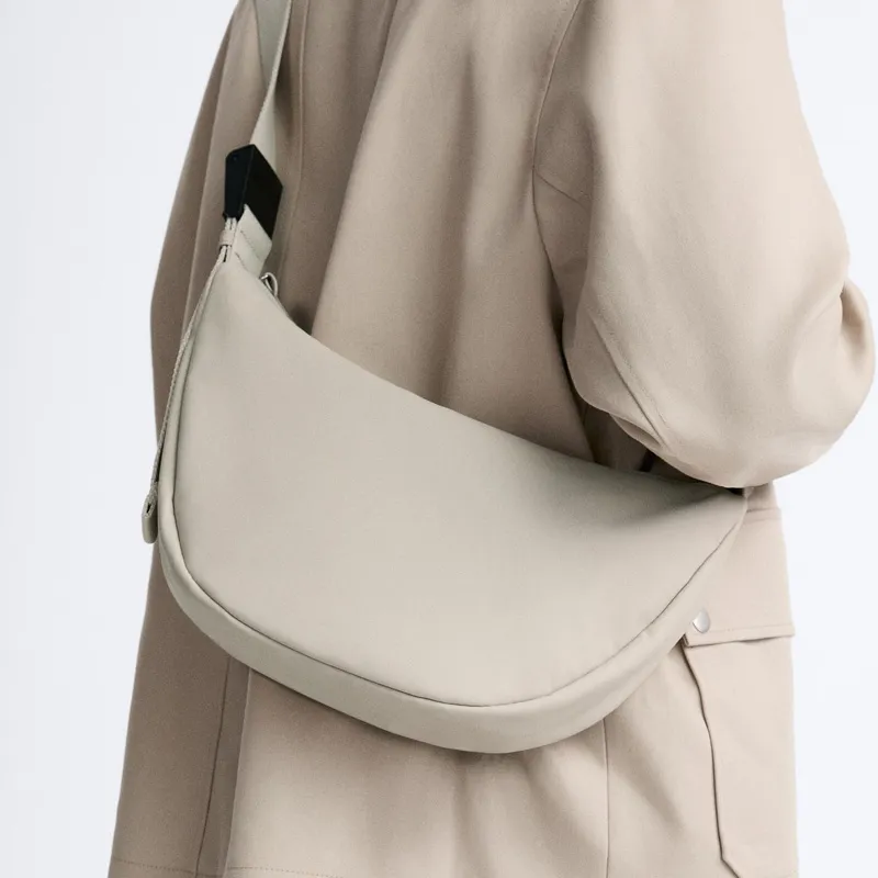 ZARA Polyurethane Shoulder Bag Crossbody Bag Mini Men's Pearl Gray-3