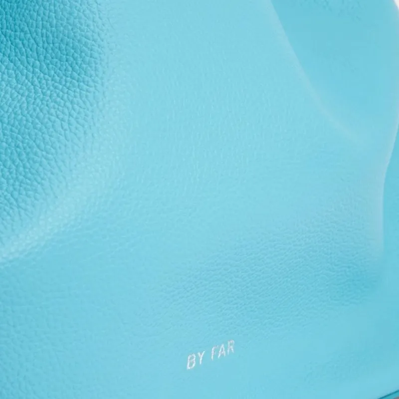 By Far Grain Cow Leather Tote Bag Shopping Bag Shoulder Bags Large Size Women's Turquoise-2