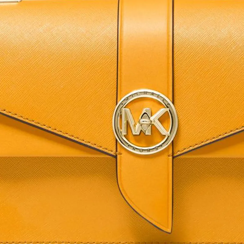 MICHAEL KORS Greenwich Leather Handbag Shoulder Bag Crossbody Bag Small Size Women's Gold Rod-2