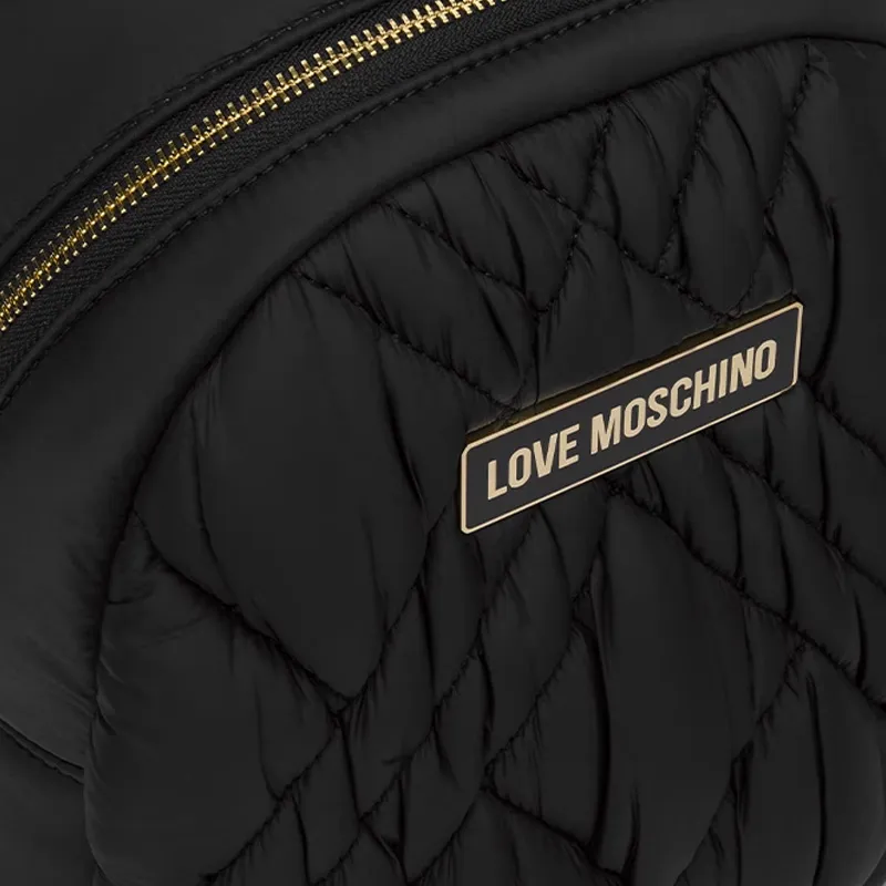 LOVE MOSCHINO Fabric Backpack Medium Size Women's Black-3