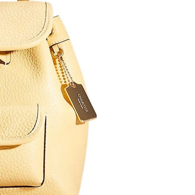 COACH Riya Glove Tanned Leather Backpack Medium Size Women's Brass/Hay-1