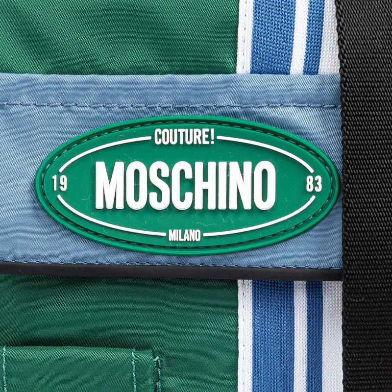 MOSCHINO Logo Patch Foldover Top Shoulder Bag-3