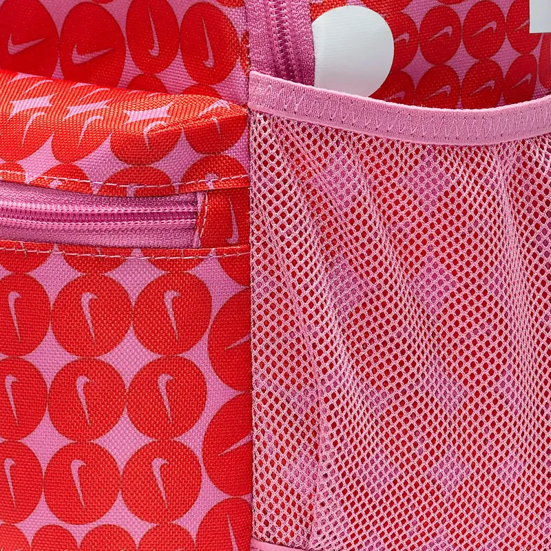 Nike Brasilia Polyester Backpack Mini Kids' Magic Flamingo With Leather Kant Red & White-4