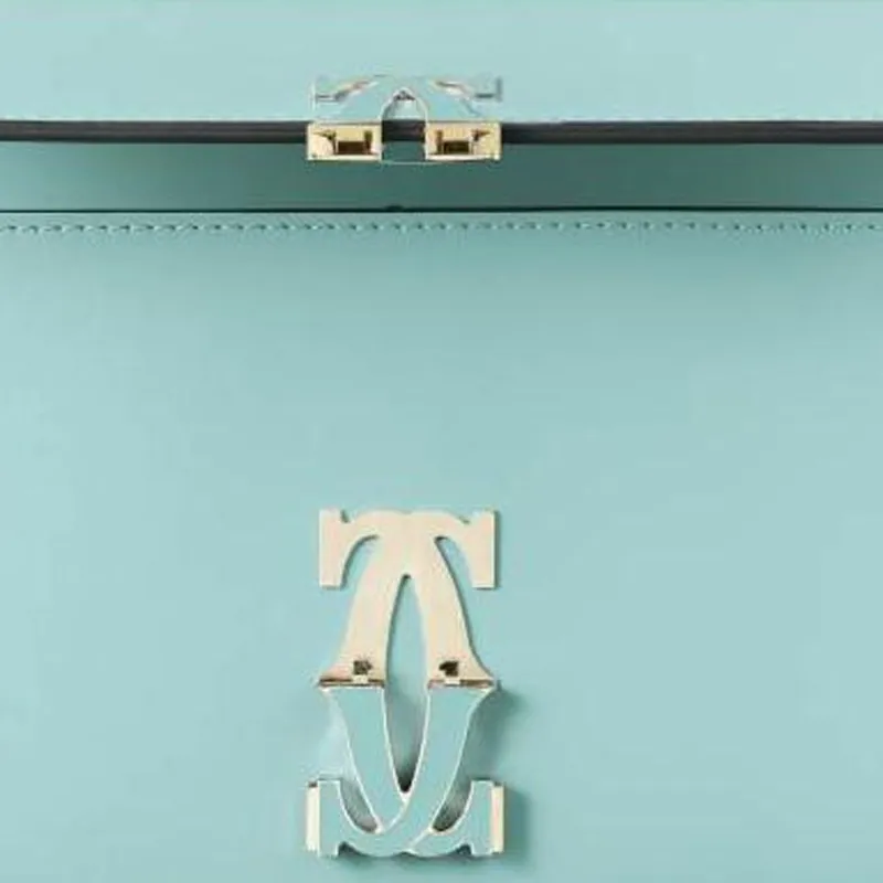 CARTIER C De Cartier Collection Calfskin Crossbody Bag Shoulder Bag Mini Women's Mint Green-4