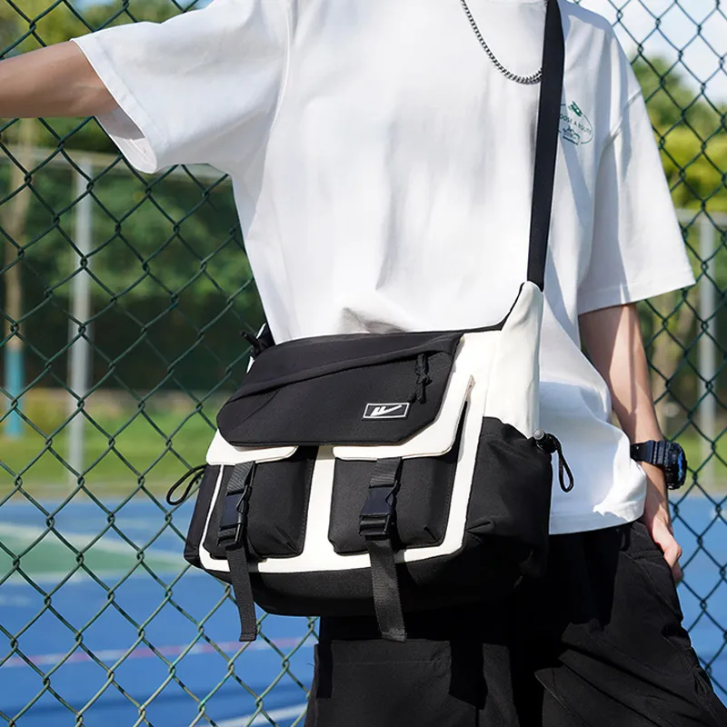 Warrior Nylon Crossbody Bag Unisex Black-4