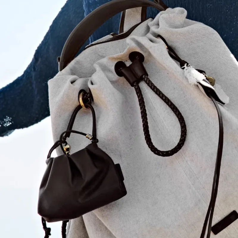 Songmont Cow Leather Bag Accessory Women's Sandalwood Brown, Suede/Rosewood Nappa Leather-6