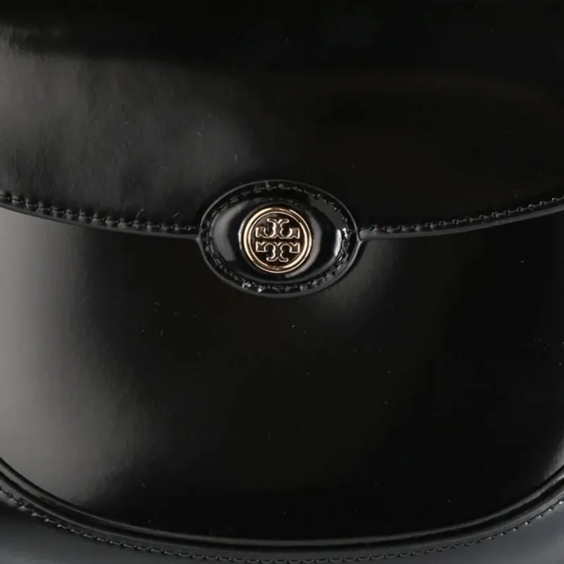 TORY BURCH Robinson Spazzolato Small Flip Bag Black-4