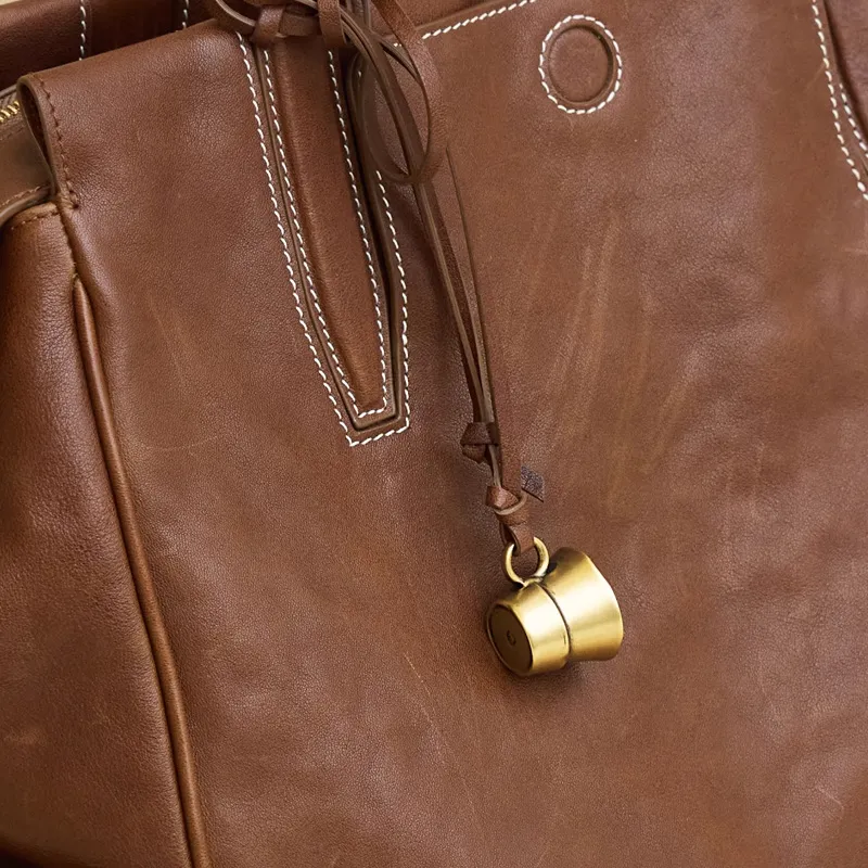 Songmont Cow Leather Bag Accessory Unisex Smoky Ink Black/Sandalwood Brown-5