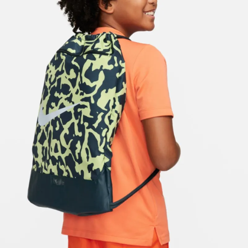 Nike Polyester Backpack Men's Dark Jungle & Light Lemon & White-4
