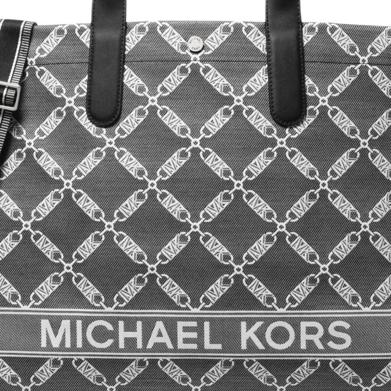 MICHAEL KORS Fabric Tote Bag Shopping Bag Handbag Shoulder Bag Crossbody Bag Men's Black & White-2