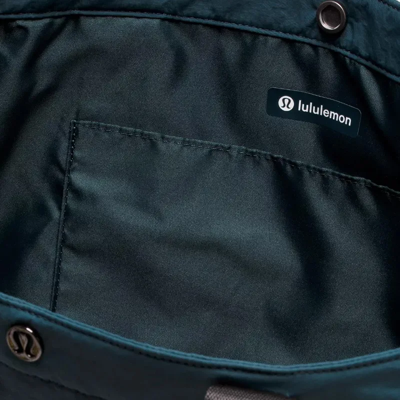 Lululemon Polyester Nylon Blend Tote Bag Shopping Bag Handbag Shoulder Bag Unisex Cyan & Black-2