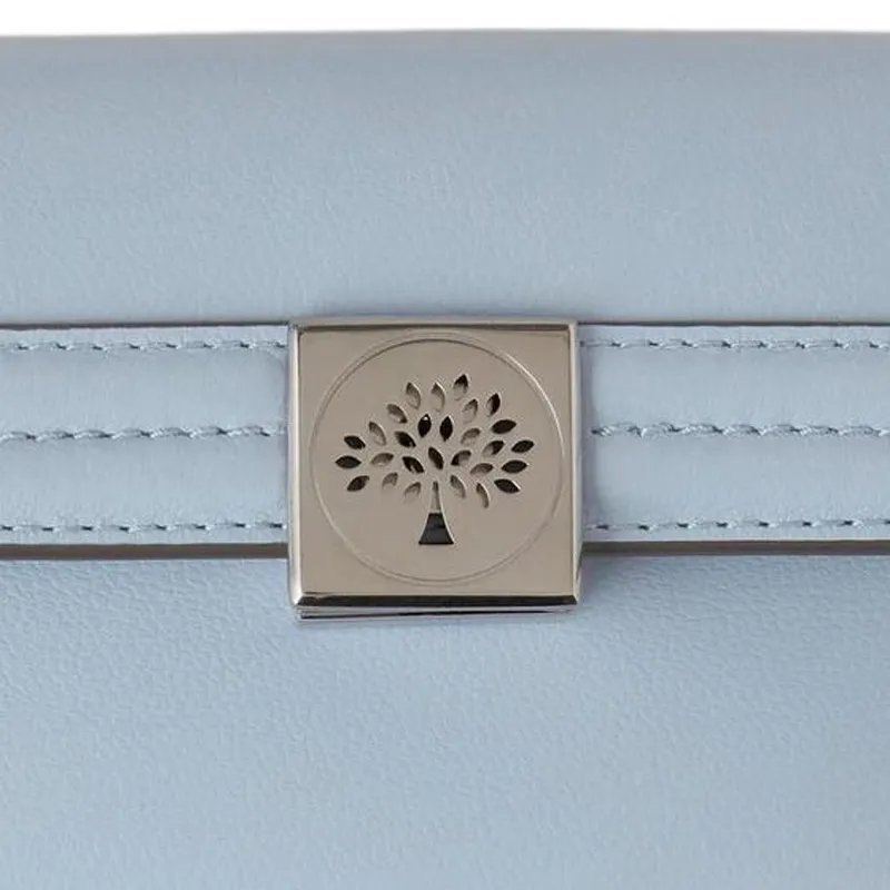 Mulberry Grain Leather Wallet Women's Blue Poplin-2
