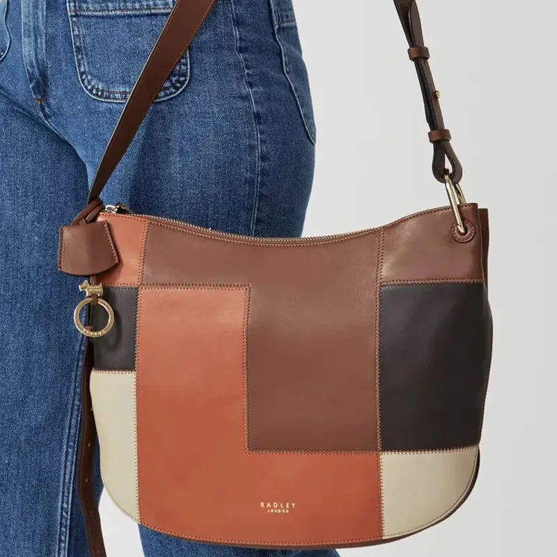 RADLEY Cow Leather Hobo Bag Shoulder Bag Crossbody Bag Large Size Women's Multicolor-4