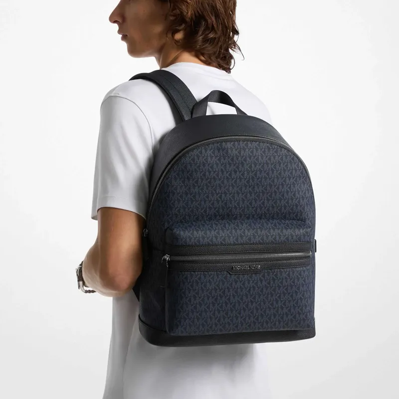 MICHAEL KORS MK Cooper Artificial Leather Backpack Men's Dark Blue-4