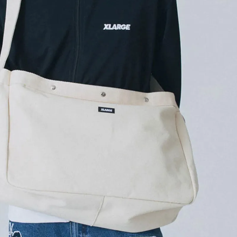 XLARGE Cotton Shoulder Bag Extra Large Unisex Ecru-4